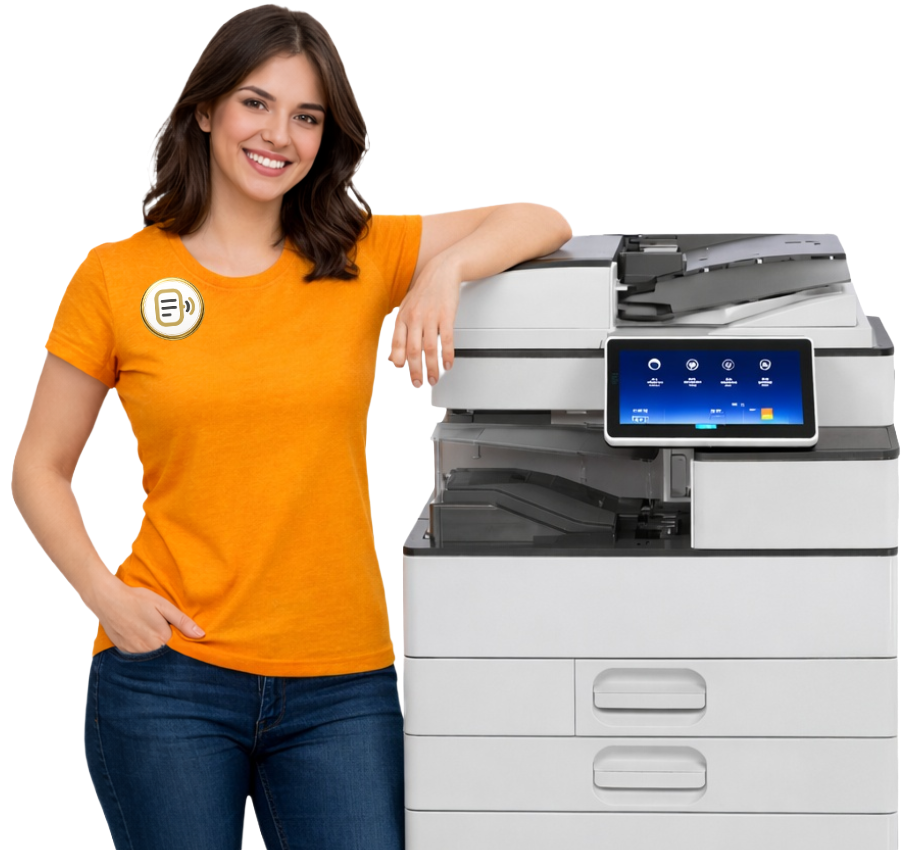 Medewerker bij printer